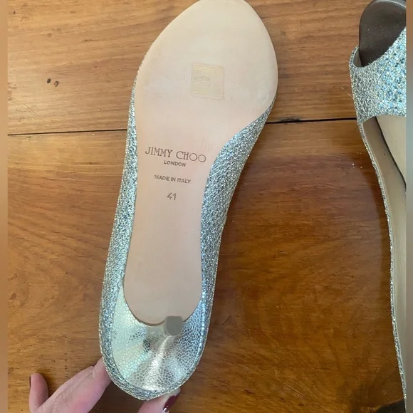 SILVER Jimmy Choo heels never worn - Picture 8 of 8